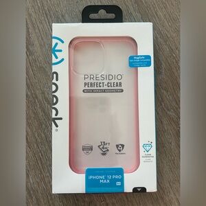 Speck Presidio Clear MagSafe iPhone 12 Pro Max Case Pink Shockproof